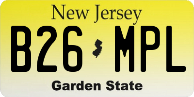 NJ license plate B26MPL