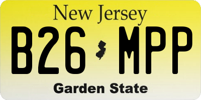 NJ license plate B26MPP