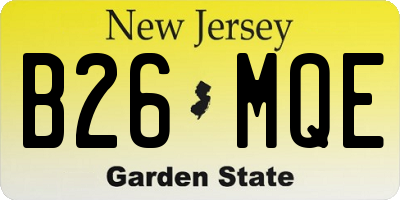 NJ license plate B26MQE