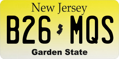 NJ license plate B26MQS