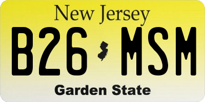 NJ license plate B26MSM