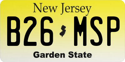 NJ license plate B26MSP
