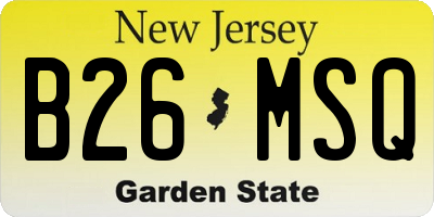 NJ license plate B26MSQ