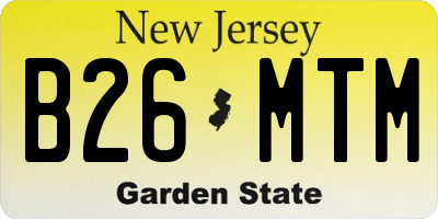 NJ license plate B26MTM