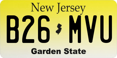 NJ license plate B26MVU