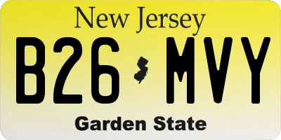 NJ license plate B26MVY