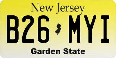 NJ license plate B26MYI