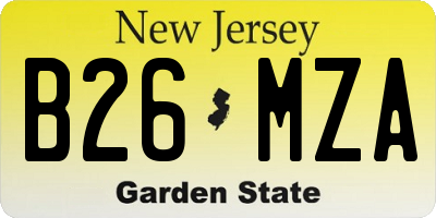 NJ license plate B26MZA
