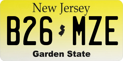 NJ license plate B26MZE