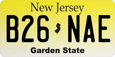 NJ license plate B26NAE