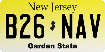 NJ license plate B26NAV