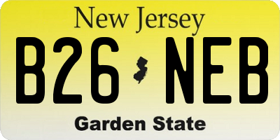 NJ license plate B26NEB