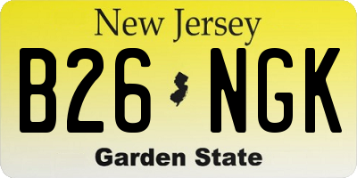 NJ license plate B26NGK