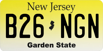 NJ license plate B26NGN