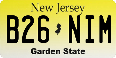 NJ license plate B26NIM