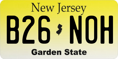 NJ license plate B26NOH