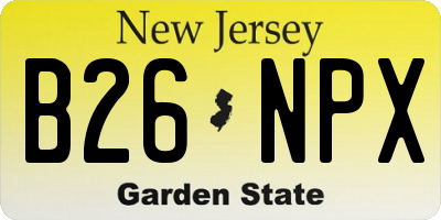 NJ license plate B26NPX