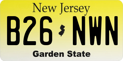 NJ license plate B26NWN