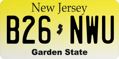 NJ license plate B26NWU