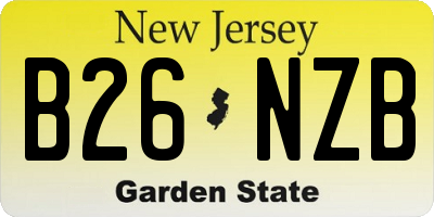 NJ license plate B26NZB