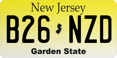 NJ license plate B26NZD