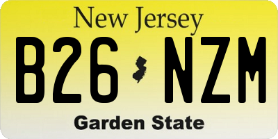 NJ license plate B26NZM