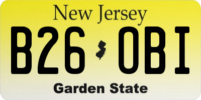 NJ license plate B26OBI