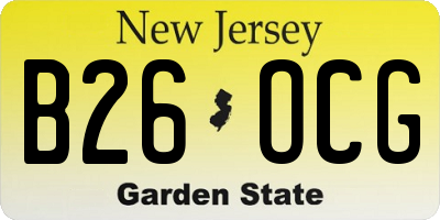 NJ license plate B26OCG