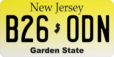 NJ license plate B26ODN