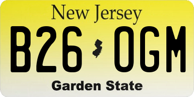 NJ license plate B26OGM