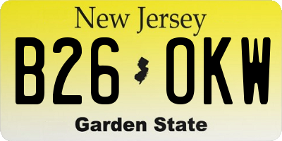 NJ license plate B26OKW