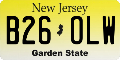 NJ license plate B26OLW