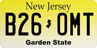 NJ license plate B26OMT