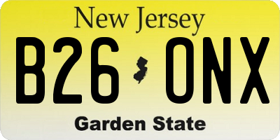 NJ license plate B26ONX