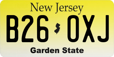 NJ license plate B26OXJ