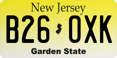 NJ license plate B26OXK