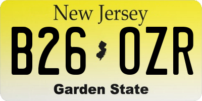 NJ license plate B26OZR