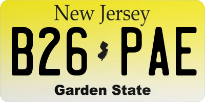 NJ license plate B26PAE
