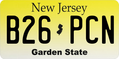 NJ license plate B26PCN