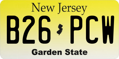 NJ license plate B26PCW
