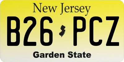 NJ license plate B26PCZ