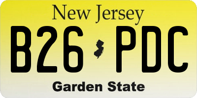 NJ license plate B26PDC
