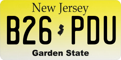 NJ license plate B26PDU