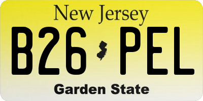 NJ license plate B26PEL
