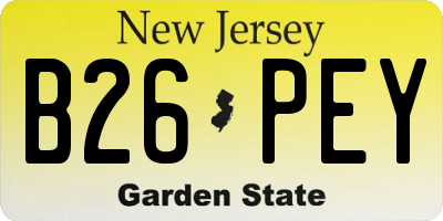 NJ license plate B26PEY