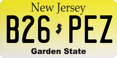 NJ license plate B26PEZ