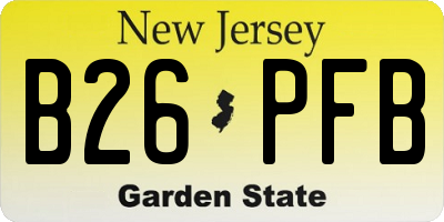 NJ license plate B26PFB