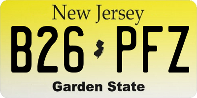 NJ license plate B26PFZ