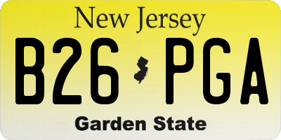 NJ license plate B26PGA