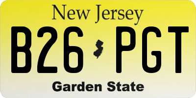 NJ license plate B26PGT
